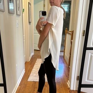 Acrobat Cream Short Sleeve Silk Blouse